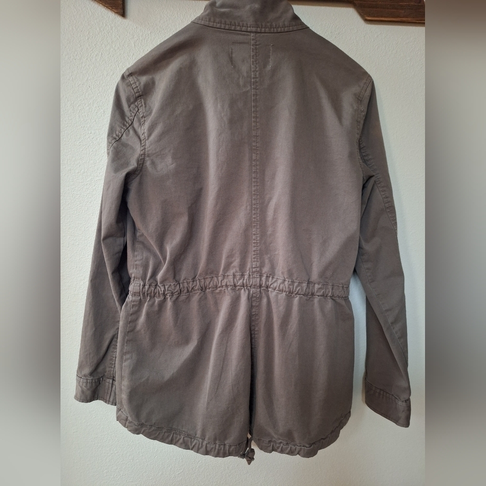 Hinge Womens Brown Utility Jacket. Zip Snap Closure Pockets Size S - Picture 9 of 9